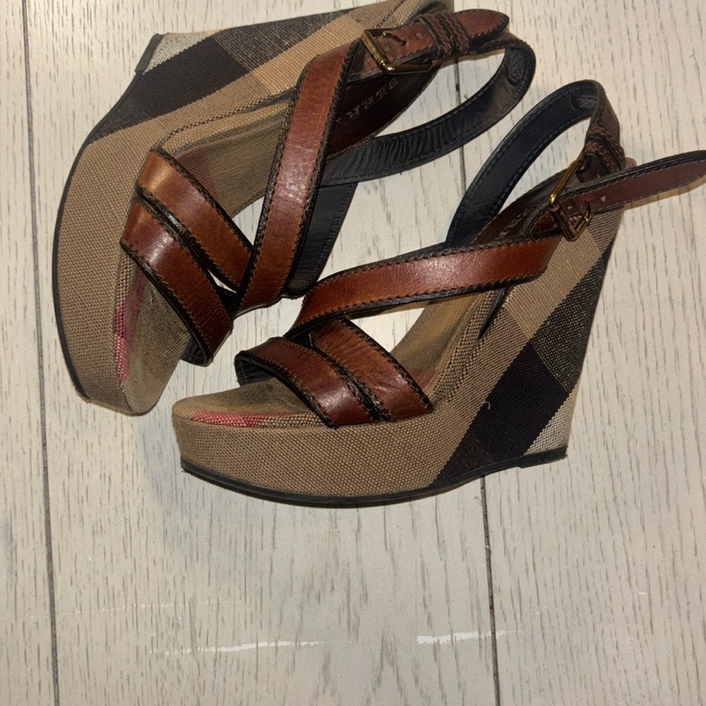 Burberry Brown and Black Women's Sandals - Picture 2 of 5